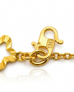 916 Gold Bracelet 5 Clover Carved B