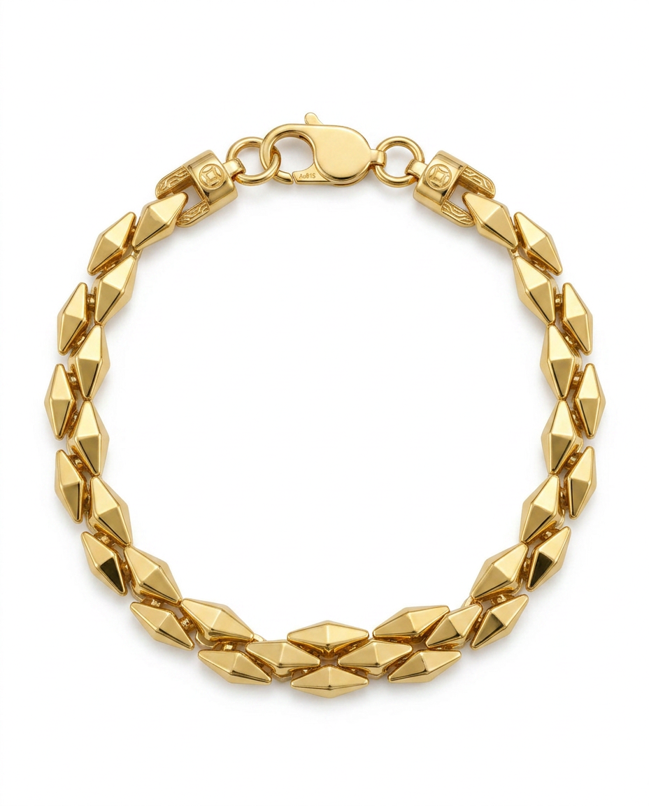 916 Gold Bracelet Italy Prism Link