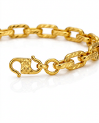 916 Gold Bracelet Paper Clip Carved B