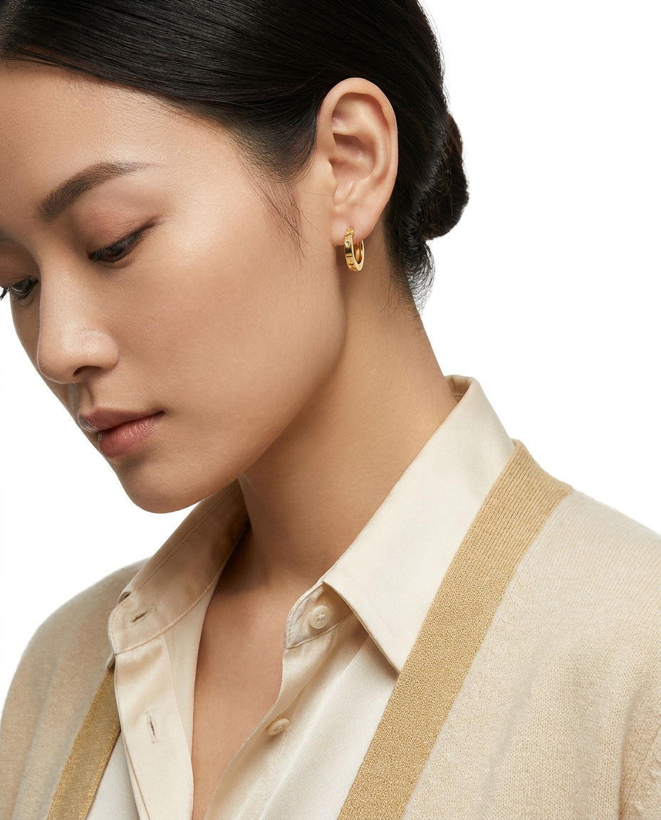916 Gold Earrings Italy Aurex B