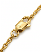 916 Gold Necklace 1 Clover Carved D S